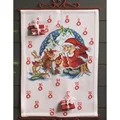 Image of Permin Santa Receives Gifts Advent Christmas Cross Stitch Kit