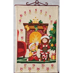 Permin By The Fire Advent Christmas Cross Stitch Kit