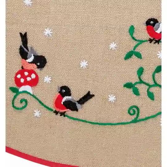 Image 2 of Permin Bullfinch Tree Skirt/Mat Embroidery Kit