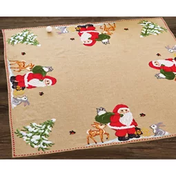 Permin Santa and Owl Tree Skirt/Mat Christmas Cross Stitch Kit