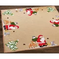 Image of Permin Santa and Owl Tree Skirt/Mat Christmas Cross Stitch Kit