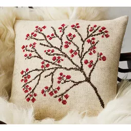 Permin Winter Berries Cushion Christmas Cross Stitch Kit