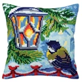 Image of Collection D'Art Bird and Lantern Cushion Christmas Cross Stitch Kit