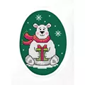 Image of Orchidea Christmas Bear Christmas Card Making Cross Stitch Kit