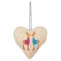 Image of Anchor Deer Heart Door Hanger Christmas Cross Stitch Kit