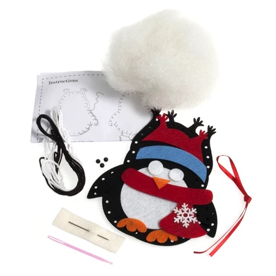 Image 2 of Trimits Penguin Felt Decoration Christmas Craft Kit