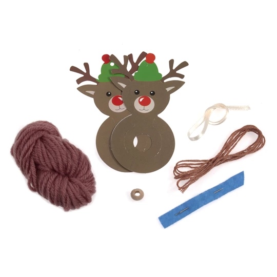 Image 2 of Trimits Reindeer Pom Pom Decoration Christmas Craft Kit