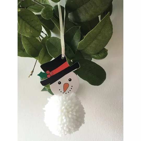 Image 1 of Trimits Snowman Pom Pom Decoration Christmas Craft Kit