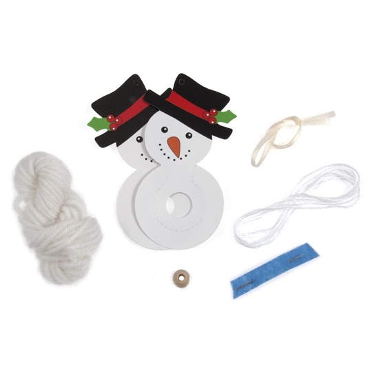 Image 2 of Trimits Snowman Pom Pom Decoration Christmas Craft Kit