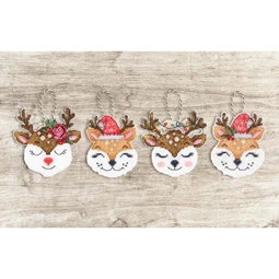 Luca-S Foxes and Deer Ornaments Christmas Cross Stitch Kit