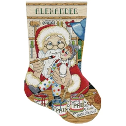 Design Works Crafts Painting Santa Stocking Christmas Cross Stitch Kit