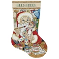 Image of Design Works Crafts Painting Santa Stocking Christmas Cross Stitch Kit
