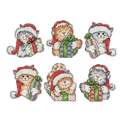 Design Works Crafts Gifted Cats Ornaments Christmas Cross Stitch Kit