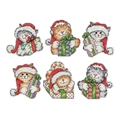 Image of Design Works Crafts Gifted Cats Ornaments Christmas Cross Stitch Kit