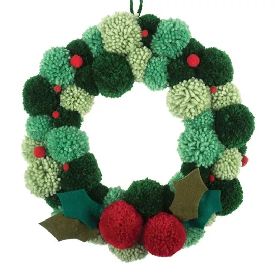 Image 1 of Trimits Pom Pom Wreath Christmas Craft Kit