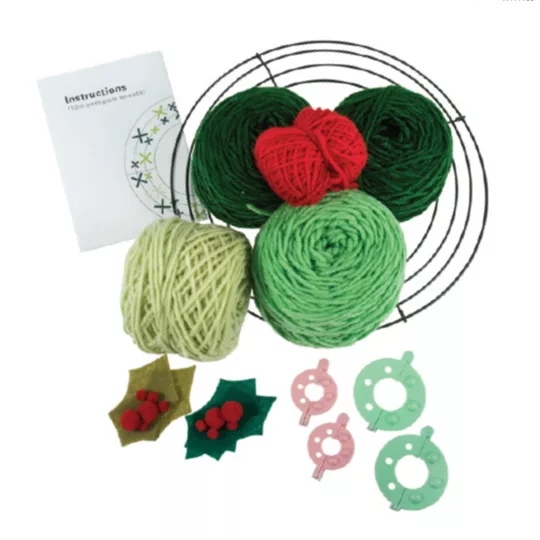 Image 2 of Trimits Pom Pom Wreath Christmas Craft Kit