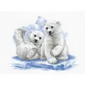 Image of RIOLIS Bear Cubs on Ice Christmas Cross Stitch Kit