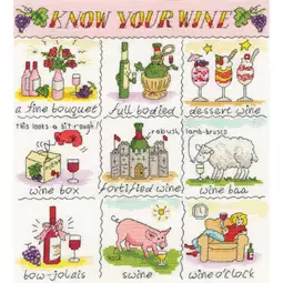 Bothy Threads Know Your Wine Cross Stitch Kit