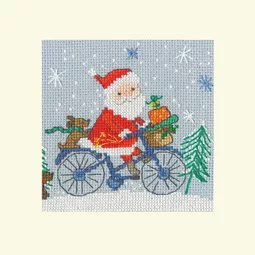 Bothy Threads Delivery By Bike Christmas Card Making Christmas Cross Stitch Kit