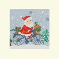 Image of Bothy Threads Delivery By Bike Christmas Card Making Christmas Cross Stitch Kit