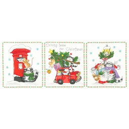 Bothy Threads Driving Home For Christmas Christmas Card Making Cross Stitch Kit