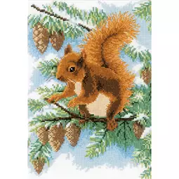 Vervaco Squirrel in the Pine Tree Cross Stitch Kit