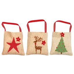 Vervaco Christmas Gift Bags - Set of 3 Cross Stitch Kit