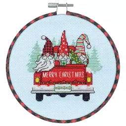 Dimensions Red Truck Gnomes Christmas Cross Stitch Kit
