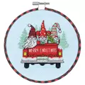 Image of Dimensions Red Truck Gnomes Christmas Cross Stitch Kit
