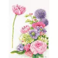 Image of Lanarte Floral Cotton Candy - Aida Cross Stitch Kit
