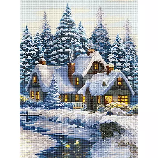 Crystal Art Diamond Painting Mounted Kit - Extra Large Size A - Christmas  in the Forest