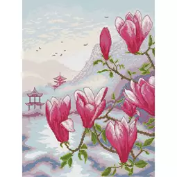 Magnolia and Irises Counted Cross Stitch Kit – The Art of Cross Stitch