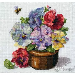 Merejka Spring Pansies Cross Stitch Kit