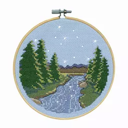 Design Works Crafts Starry Night with Hoop Cross Stitch Kit