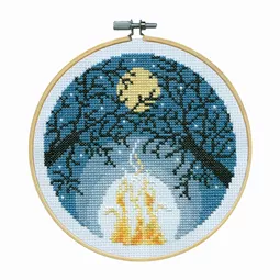 Design Works Crafts Campfire with Hoop Cross Stitch Kit
