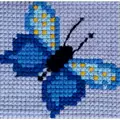 Image of Gobelin-L Blue Butterfly Cross Stitch Kit