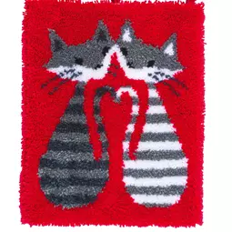 Vervaco Striped Cats Latch Hook Rug Kit