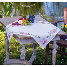 Classic Flowers and Butterfly Tablecloth
