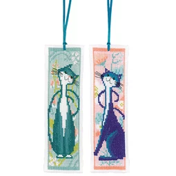 Vervaco Flower Cats Bookmarks Cross Stitch Kit