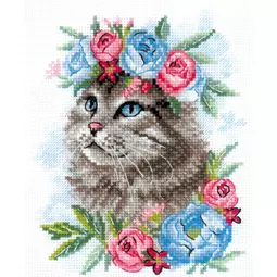 RIOLIS Cat in Flowers Cross Stitch Kit
