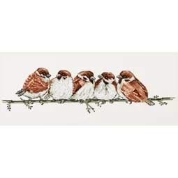Permin House Sparrows Cross Stitch Kit