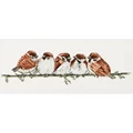 Image of Permin House Sparrows Cross Stitch Kit