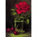 Image of RIOLIS Rose and Sweet Cherry Cross Stitch Kit