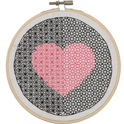 Anchor Blackwork Heart Wedding Sampler Cross Stitch Kit