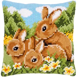 Vervaco Rabbits Cushion Cross Stitch Kit
