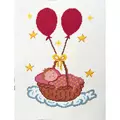 Image of Gobelin-L Pink Baby Basket Birth Sampler Cross Stitch Kit