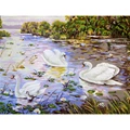 Image of Gobelin-L Swans in the River Tapestry Canvas