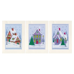 Vervaco Winter Housess Christmas Card Making Christmas Cross Stitch Kit