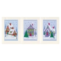 Image of Vervaco Winter Housess Christmas Card Making Christmas Cross Stitch Kit