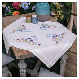 Vervaco Allium in Blue and Purple Tablecloth Embroidery Kit